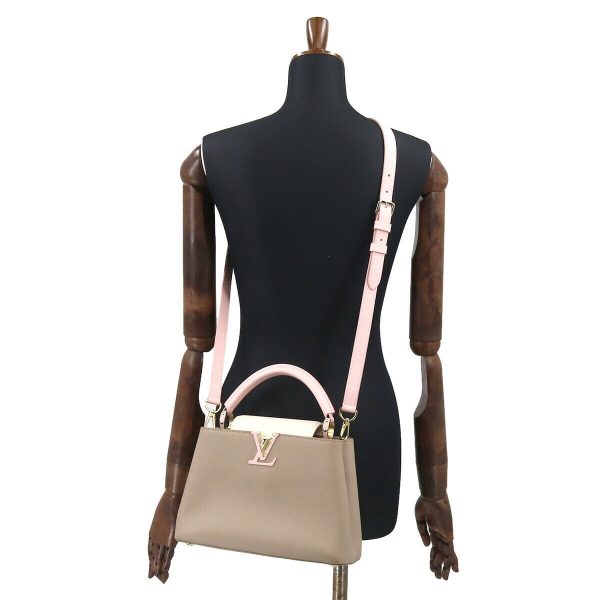 9 Louis Vuitton Capucines 2way BB Hand Shoulder Bag Leather