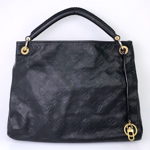 s l16001 Louis Vuitton Artsy MM Black Empreinte Leather Hobo Bag