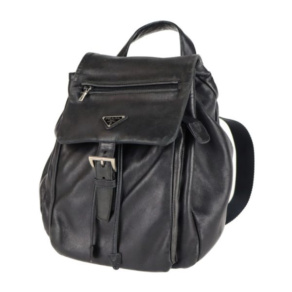 02 PRADA Prada Nappa Leather NERO Backpack CITY Backpack Daypack Shoulder Bag Handbag Luxury Bag