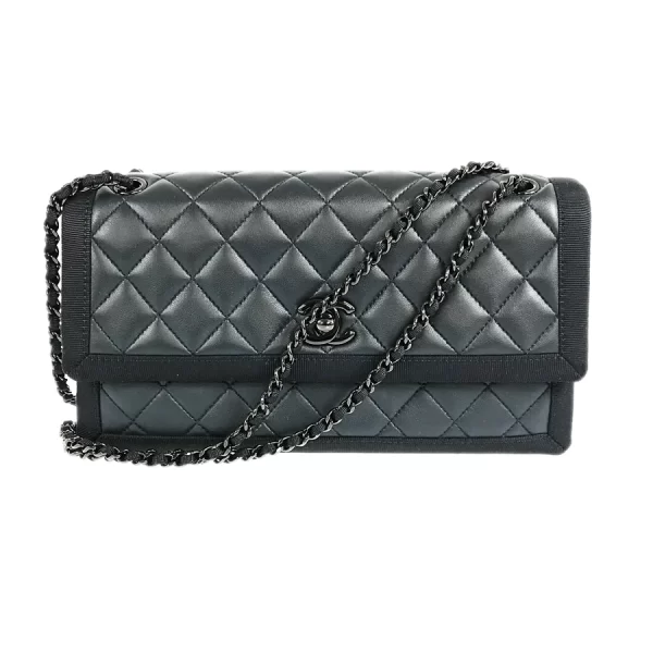 1 Chanel Matrasse Chain Crossbody Bag Lambskin Black