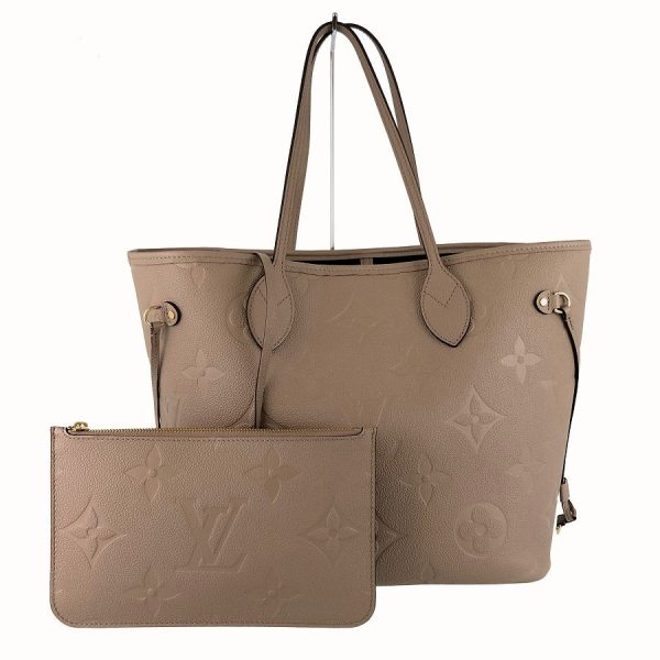 1 Louis Vuitton Neverfull MM Leather Tote Empreinte leather crème