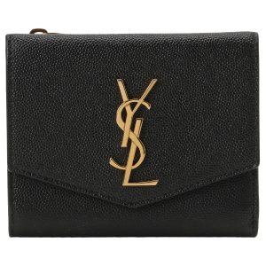 1 Saint Laurent Compact Wallet Monogram Leather Black Wallet Handbag