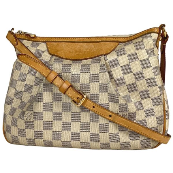 1 Louis Vuitton Siracusa PM Shoulder Bag Damier Azur White