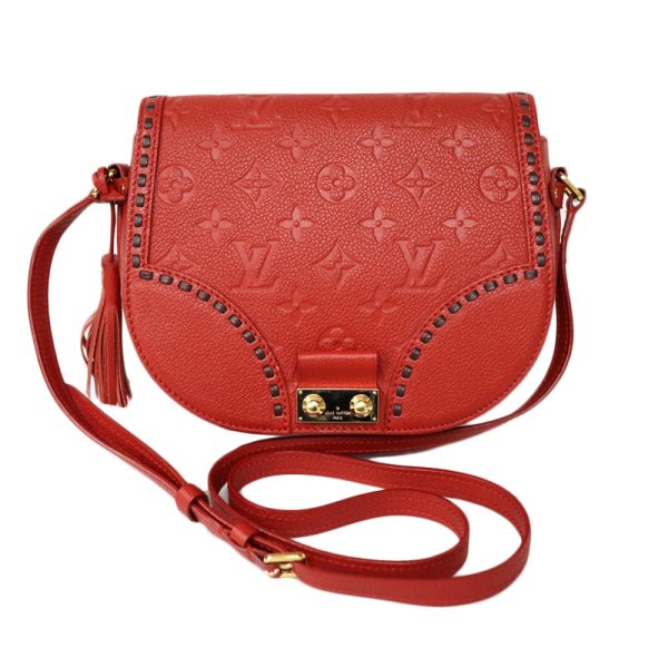 1 Louis Vuitton Juno Monogram Emplant Leather Crossbody Bag Red