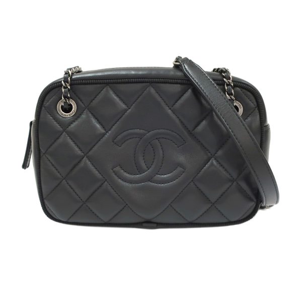 1 Chanel Chain Shoulder Pouch Pochette Ballerina Matelasse Lambskin Black Silver Hardware Shoulder Bag