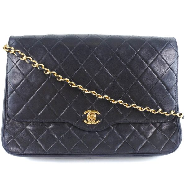 1 Chanel Chain Shoulder Lambskin Black Shoulder Bag