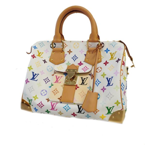 1 Louis Vuitton Monogram Speedy 30 Multicolor canvas Handbag white