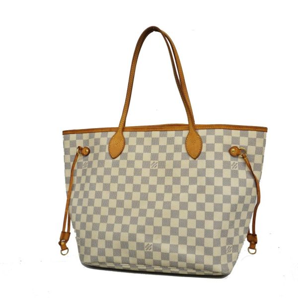 1 Louis Vuitton Neverfull Damier Azur MM Shoulder Bag