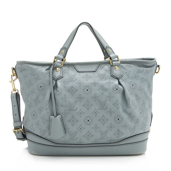 1 Louis Vuitton Stellar PM Mahina Leather Tote Blue