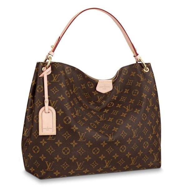 1 Louis Vuitton Graceful MM Hardware Gold Monogram Canvas Leather Shoulder Bag