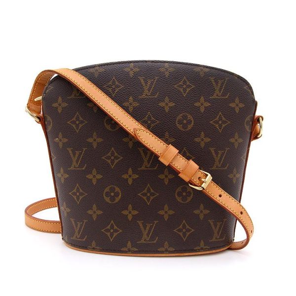 1 Louis Vuitton Drouot Metal Fittings Gold Monogram Leather Shoulder Bag