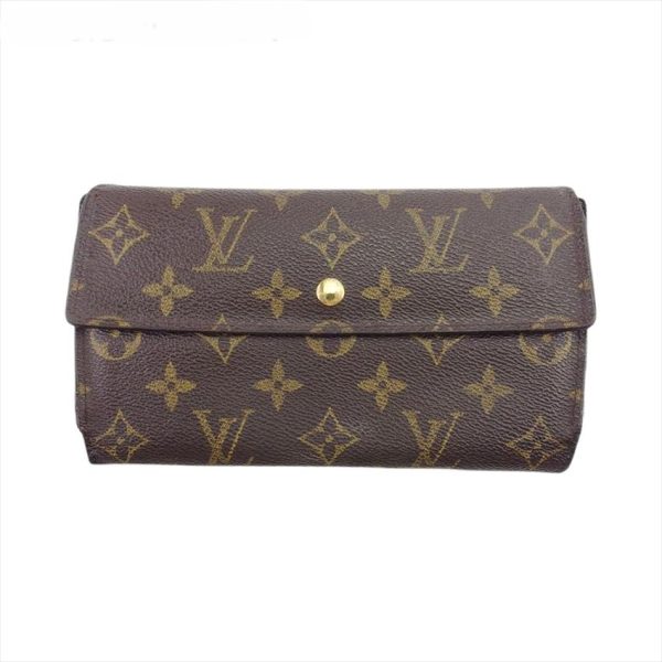 1 Louis Vuitton Porte Tresor Monogram Brown Long Wallet Handbag