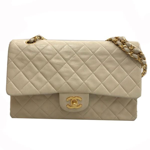 1 Chanel Matelasse Turn Lock Chain Shoulder Beige Shoulder Bag