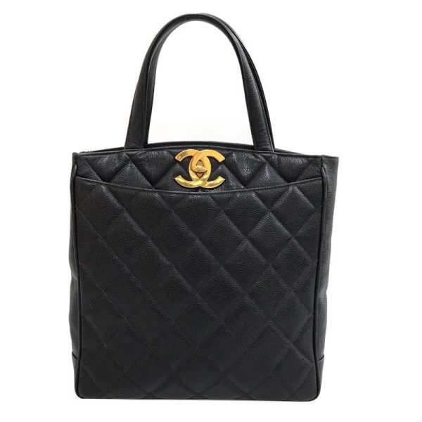 1 Chanel Deca Coco Turnlock Caviar Skin Tote Black