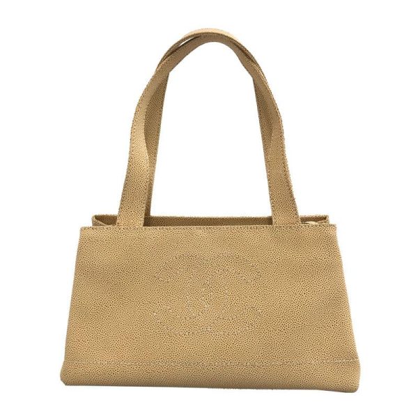 1 Chanel Deca Coco Mark Wood Caviar Skin Tote Beige