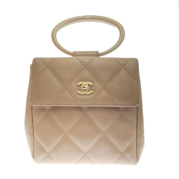 1 Chanel Mini Matelasse Here Mark Leather Pink Handbag