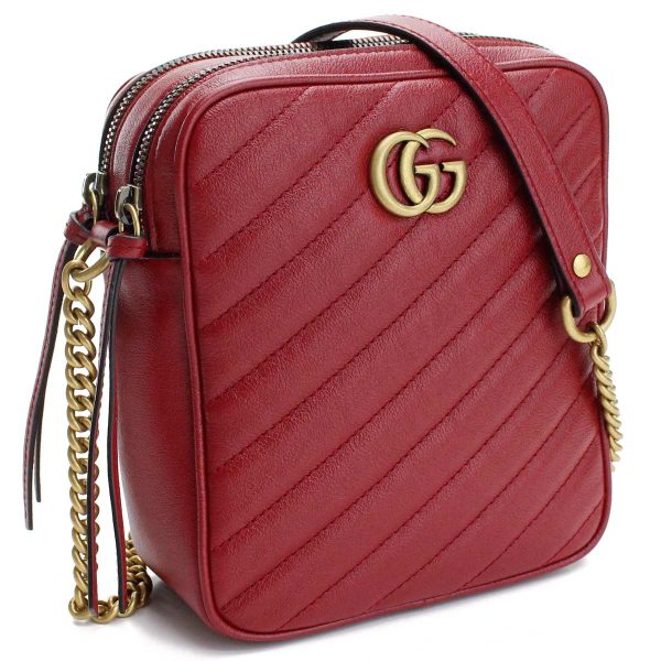 1 Gucci GG Marmont Diagonal Shoulder Bag Red