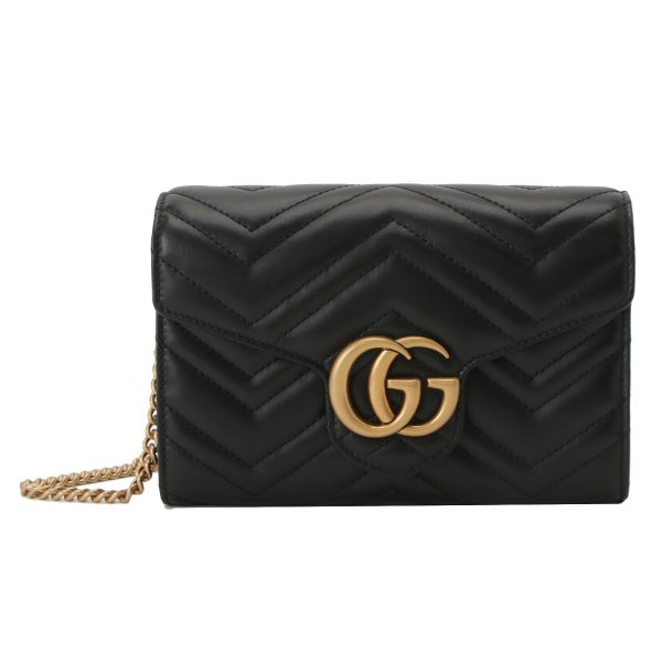 1 Gucci Shoulder Bag GG Marmont Black Quilted Chevron