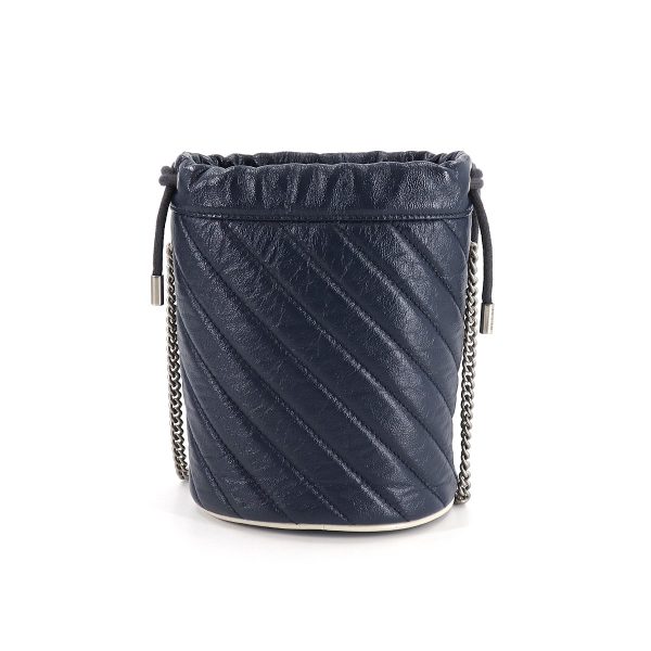 1 Gucci GG Marmont Mini Bucket Chain Shoulder Bag Navy