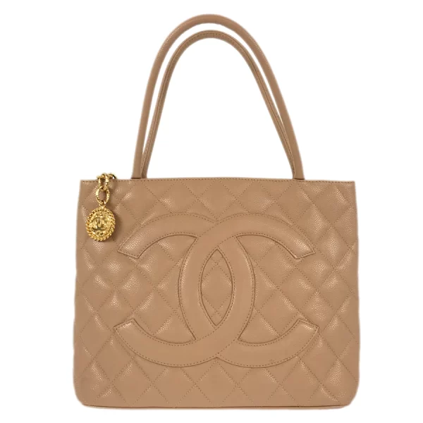 1 Chanel Hardware Gold Caviar Skin Tote Bag Brown