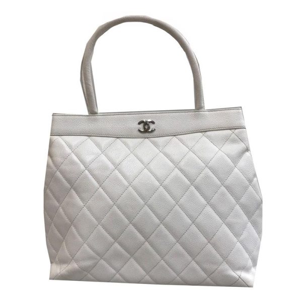 1 Chanel Here Mark Caviar Skin White Tote