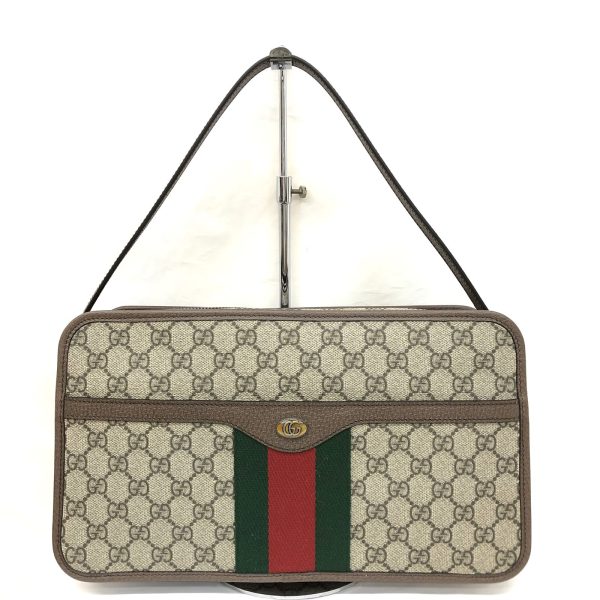 1 Gucci Sherry Line Webbing Line GG Pattern Beige Brown Sling Bag Crossbody Diagonal Bag