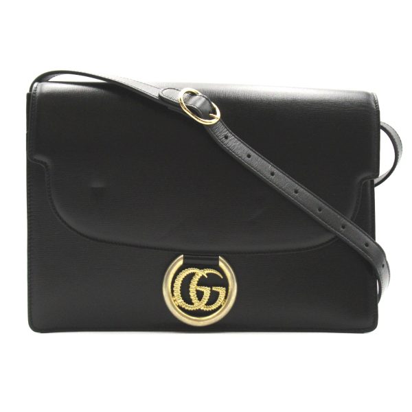 1 Gucci Shawl Shoulder Bag Leather Black