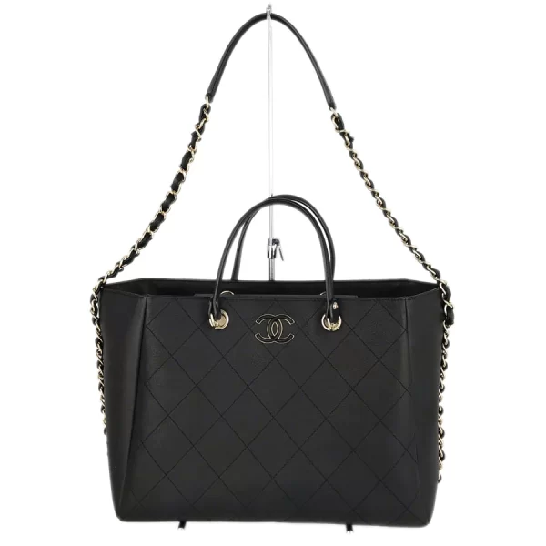 1 Chanel Matrasse Coco Mark Chain shoulder Bag Black