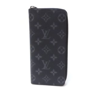 1 Louis Vuitton Cloth Bag Zippy Wallet Vertical Round Zipper Eclipse Long Wallet Handbag