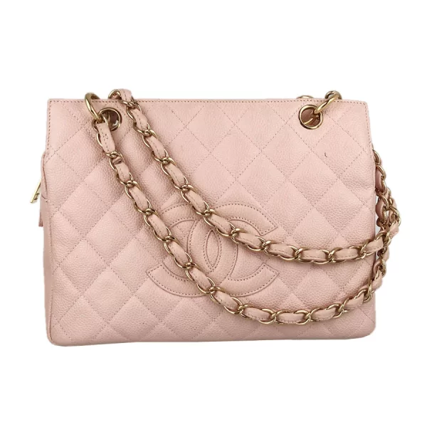 1 Chanel Coco Mark Chain Shoulder bag Caviar Skin Pink