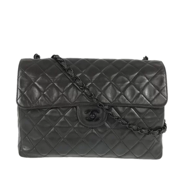 1 Chanel Matrasse Chain Shoulder Lambskin Black