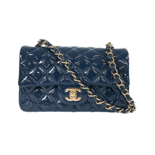 1 Chanel Chain Shoulder Bag Leather Blue