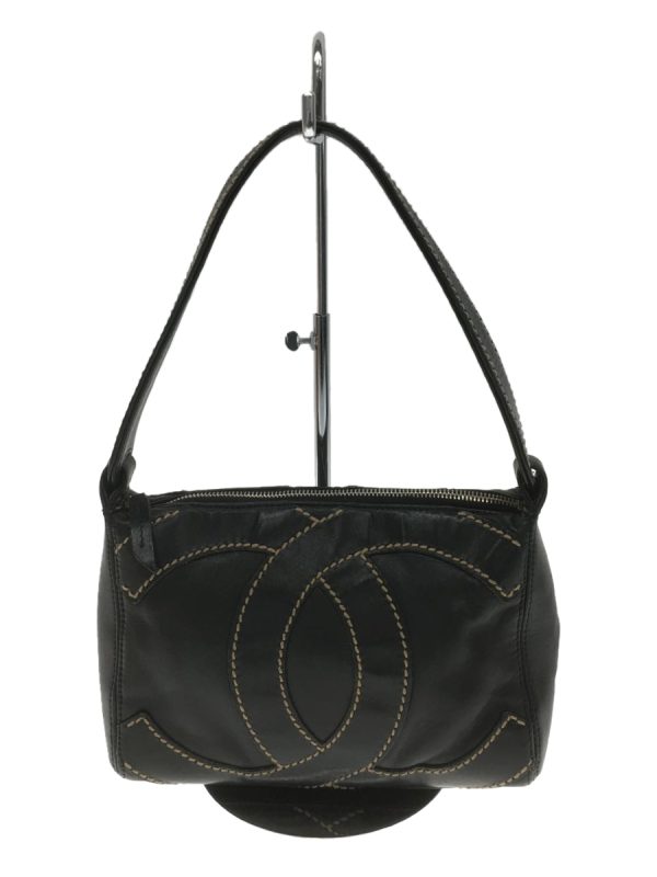 1 Chanel Coco Mark Wild Stitch Shoulder Bag Black