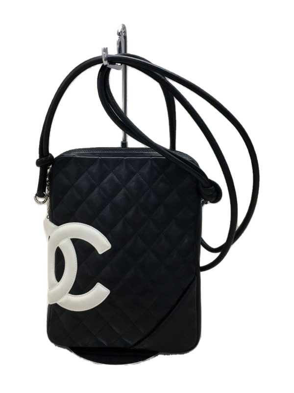 1 Chanel Cambon Shoulder Bag Calf Black Coco Mark Thread