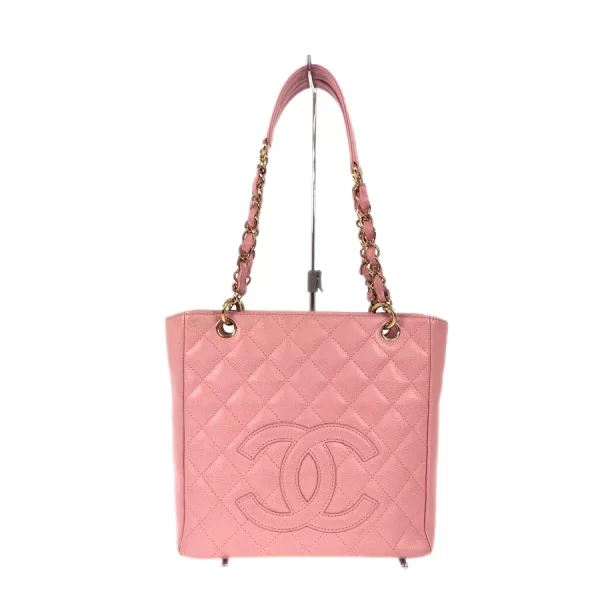 1 Chanel Chain Shoulder Bag Caviar Skin Pink