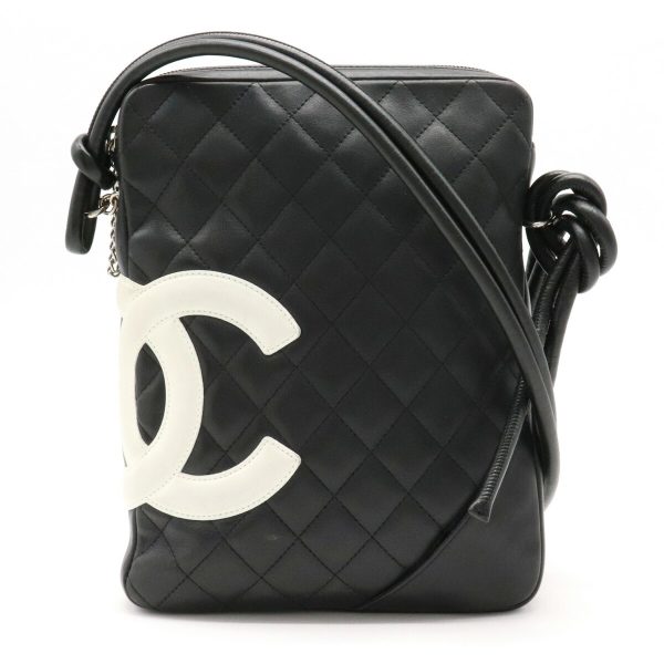 1 Chanel Cambon Medium Shoulder Bag Diagonal Shoulder Black White