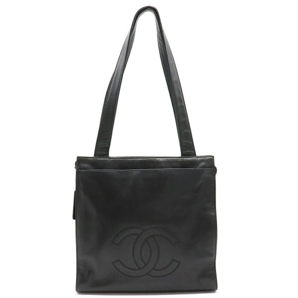 1 Chanel Shoulder Bag Shawl Lambskin Leather Black