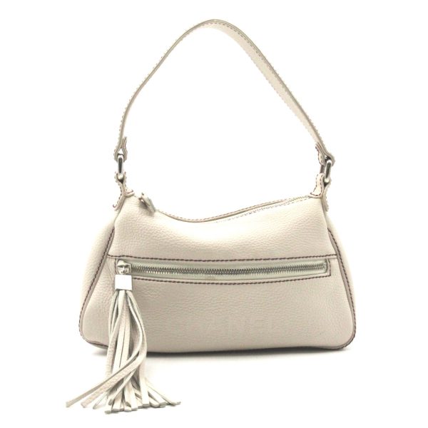 1 Chanel Shoulder Bag Leather Ivory White