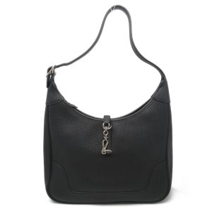 1 Hermes Shoulder Bag Leather Black