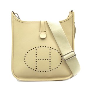 1 Hermes PM Shoulder Bag Leather Vaux Epsom Beige