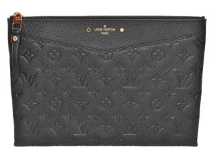 1 Louis Vuitton Daily Pouch Monogram Amplant Black Leather Clutch Bag