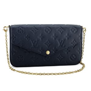 1 Louis Vuitton Pochette Felicie Empreinte Leather Shoulder Bag Black