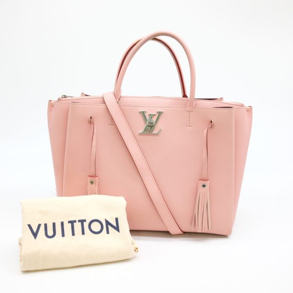 1 Louis Vuitton Lock Me Rose Poodle Calf Leather Pink Shoulder Bag