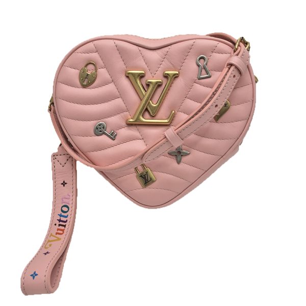 1 Louis Vuitton Wave Love Lock Monogram Calf Leather Pink 2way Shoulder Bag