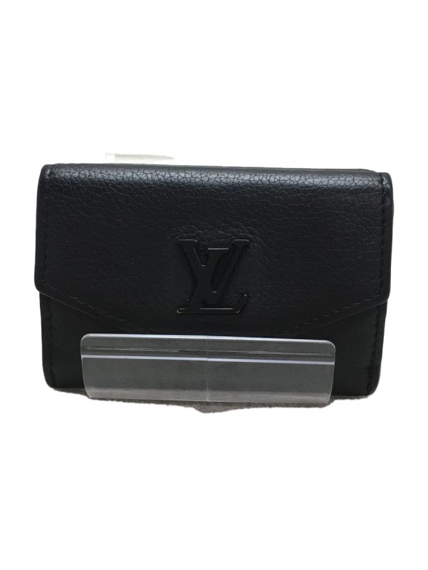 1 Louis Vuitton Portefeuille Lock Leather Noir Black Mini Wallet Handbag