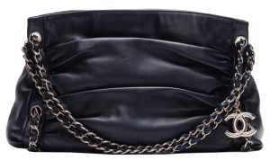1 Chanel Silver Chain Lambskin Boston Mini Shoulder Bag