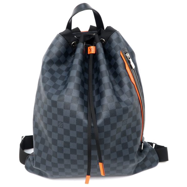 1 Louis Vuitton Gym Backpack Rucksack Damier Cobalt Blue Black