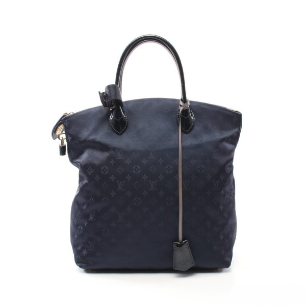 1 Louis Vuitton Lockit Marine Monogram Nylon Leather Navy Black MM Handbag