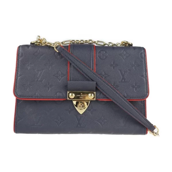 1 Louis Vuitton Saint Sulpice PM Shoulder Bag Monogram Implant Marine Rouge 2WAY Chain Diagonal Hang Vuitton