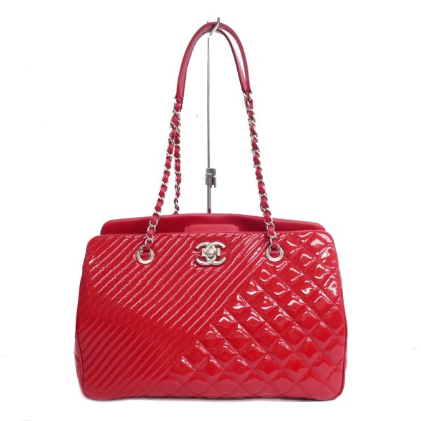 1 Chanel Matelasse Chain Shoulder Leather Red Tote